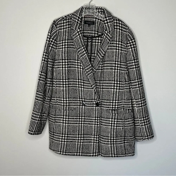Talbots Size 16 TWEED DOUBLE BREASTED BLAZER - HOUNDSTOOTH Preppy Academia - Picture 5 of 12